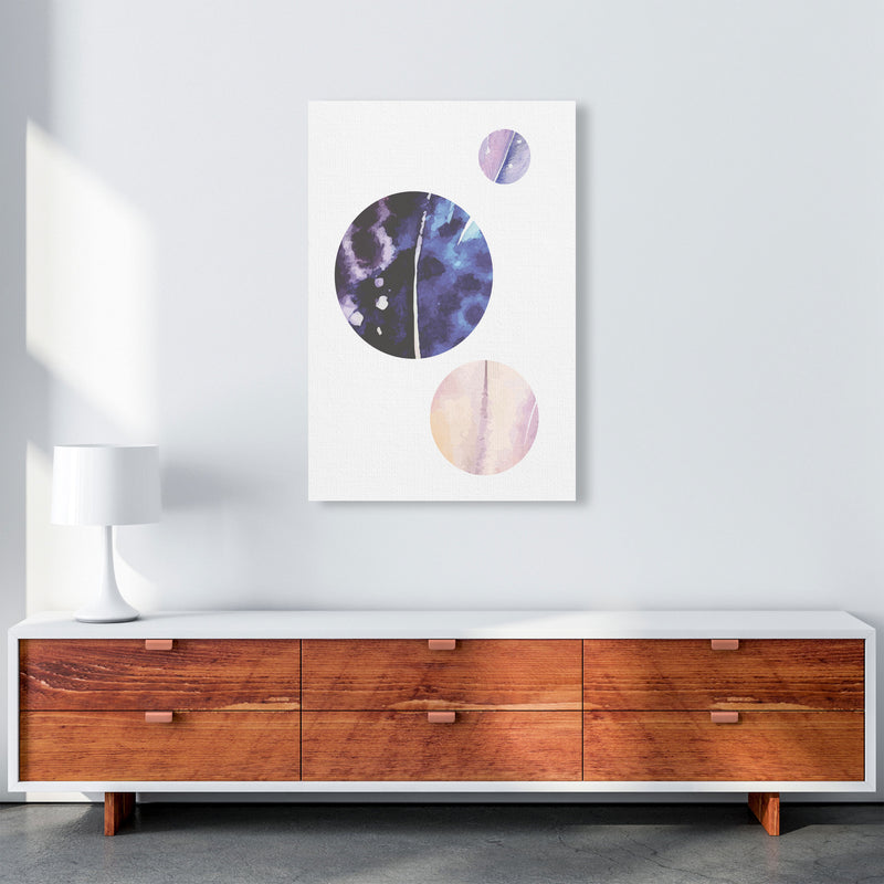 Pink And Purple Watercolour Planets Abstract Modern Print A1 Canvas