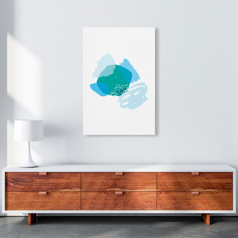 Blue And Teal Mismatch Abstract Modern Print A1 Canvas
