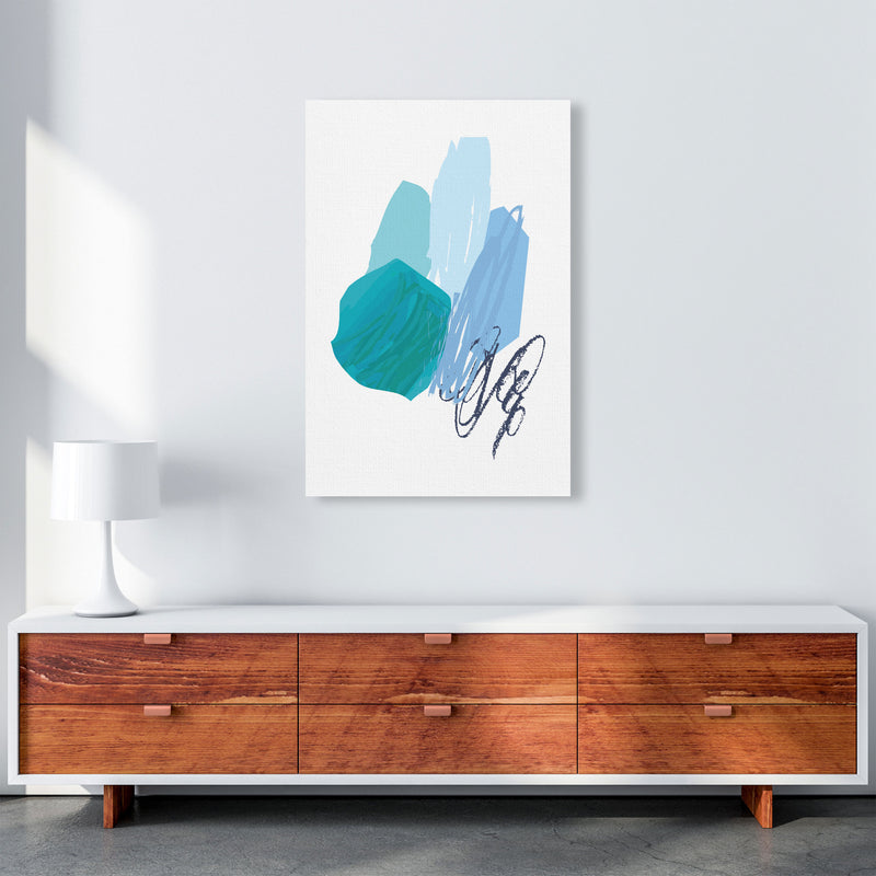 Blue Abstract Palette Drawings Modern Print A1 Canvas