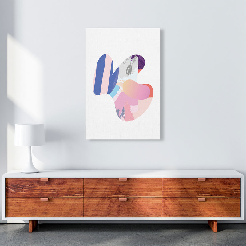 Pink Abstract Butterfly Shape Modern Print A1 Canvas