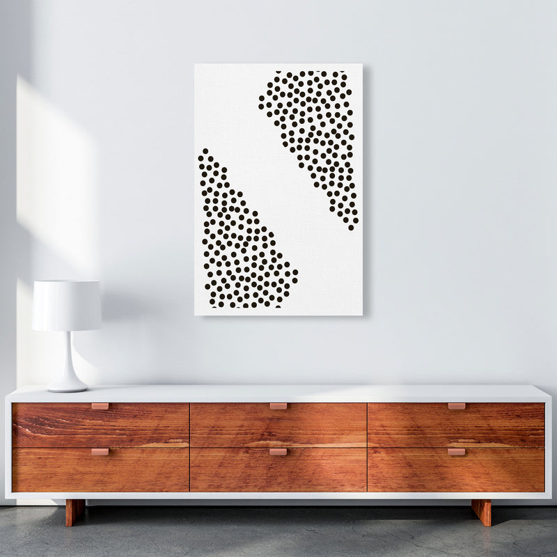Black Corner Polka Dots Abstract Modern Print A1 Canvas