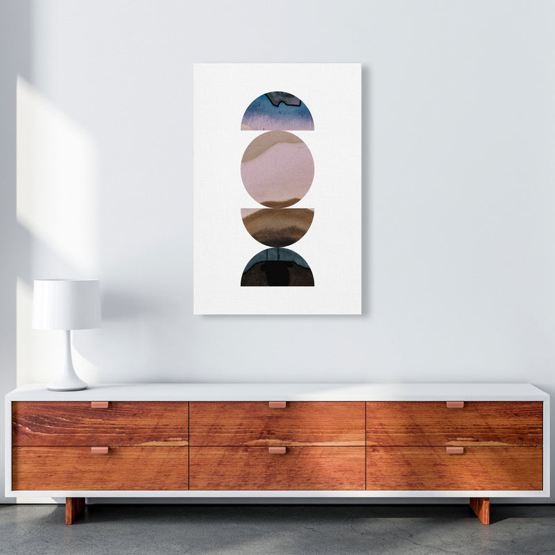 Pastel And Sand Abstract Circles Modern Print A1 Canvas
