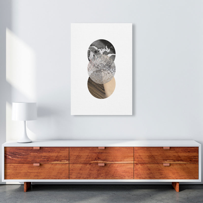 Sand, Glass And Shadow Abstract Circles Modern Print A1 Canvas