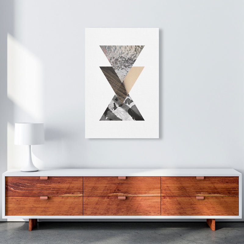 Sand, Glass And Shadow Abstract Triangles Modern Print A1 Canvas