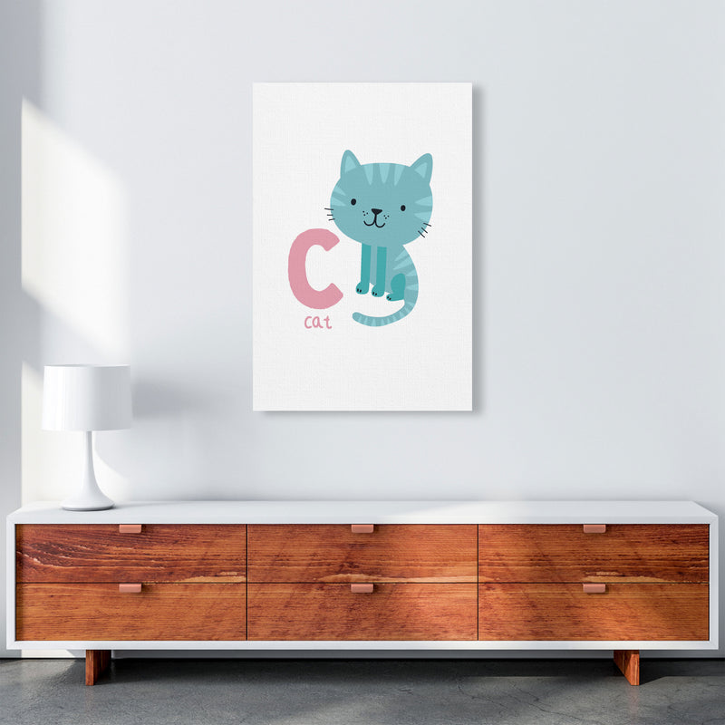 Alphabet Animals, C Is For Cat Framed Nursey Wall Art Print A1 Canvas