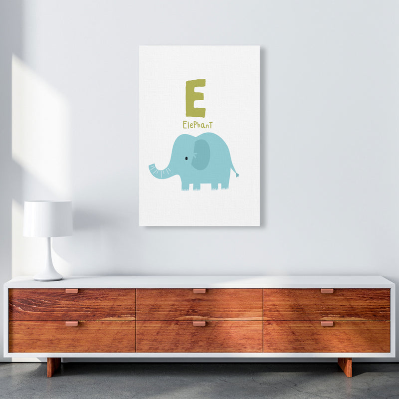 Alphabet Animals, E Is For Elephant Framed Nursey Wall Art Print A1 Canvas