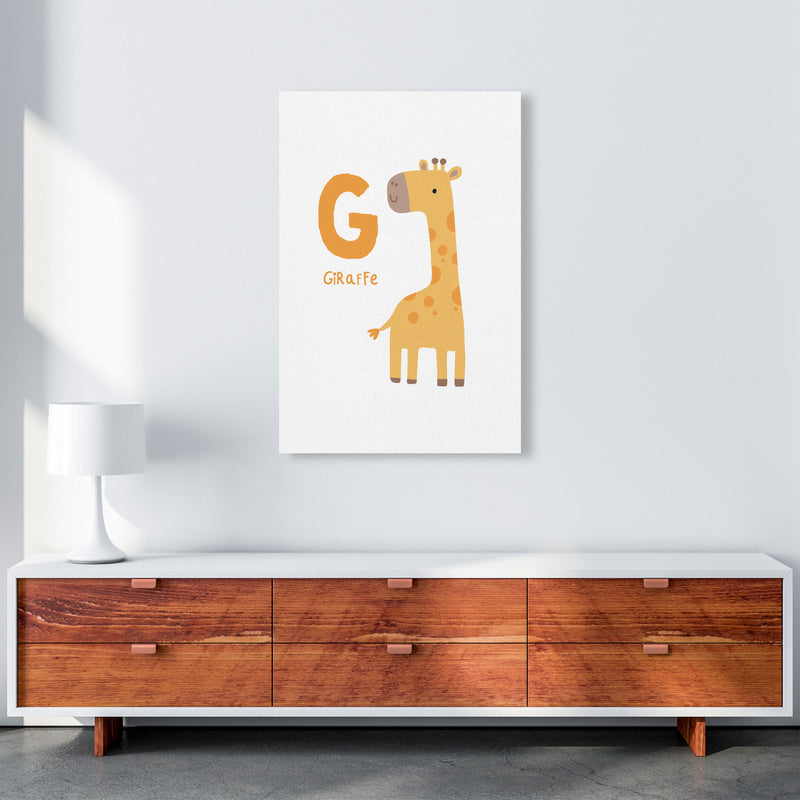 Alphabet Animals, G Is For Giraffe Framed Nursey Wall Art Print A1 Canvas