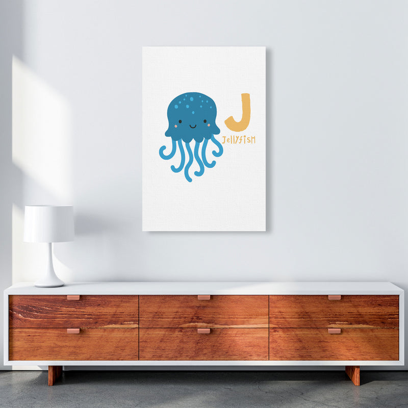 Alphabet Animals, J Is For Jellyfish Framed Nursey Wall Art Print A1 Canvas