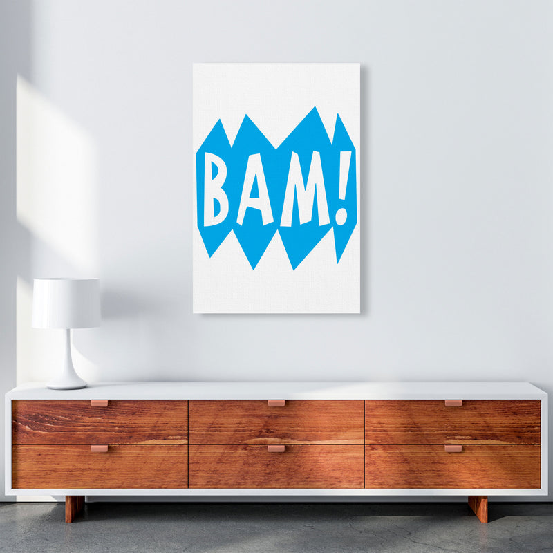 BAM! Blue Framed Nursey Wall Art Print A1 Canvas