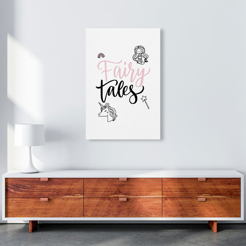 Fairy Tales Black And Pink Framed Nursey Wall Art Print A1 Canvas