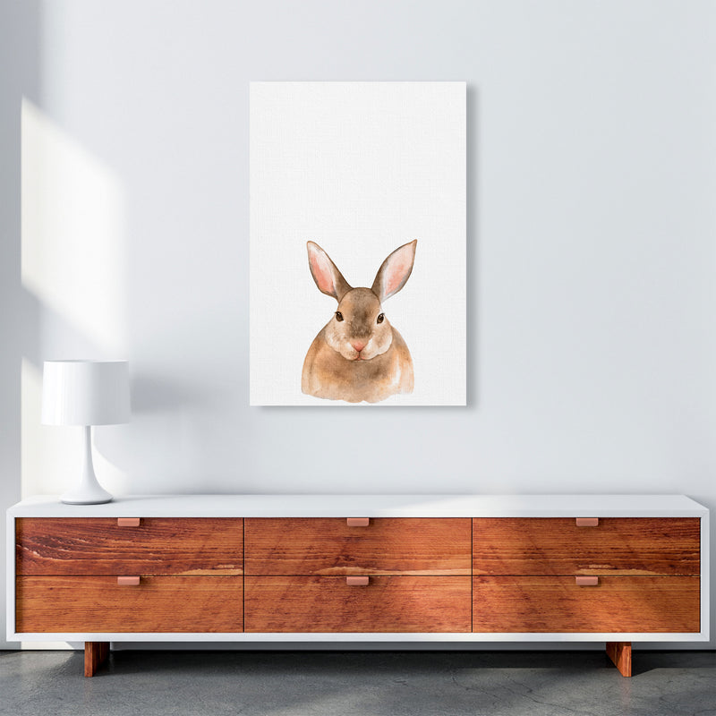Forest Friends, Cute Bunny Modern Print Animal Art Print A1 Canvas
