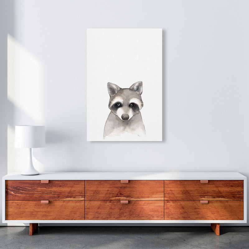 Forest Friends, Cute Raccoon Modern Print Animal Art Print A1 Canvas
