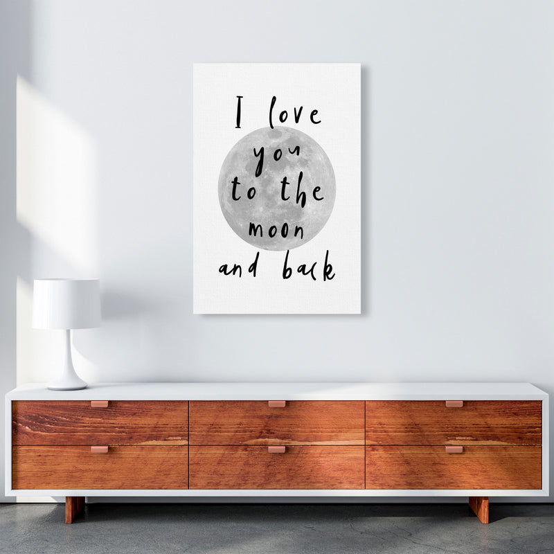 I Love You To The Moon And Back Black Framed Typography Wall Art Print A1 Canvas
