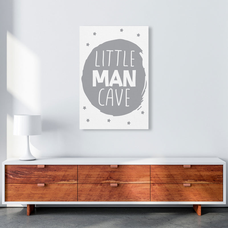 Little Man Cave Grey Circle Framed Nursey Wall Art Print A1 Canvas