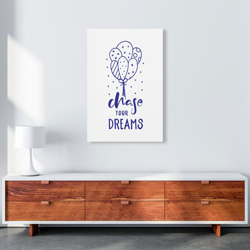 Chase Your Dreams Navy Framed Typography Wall Art Print A1 Canvas