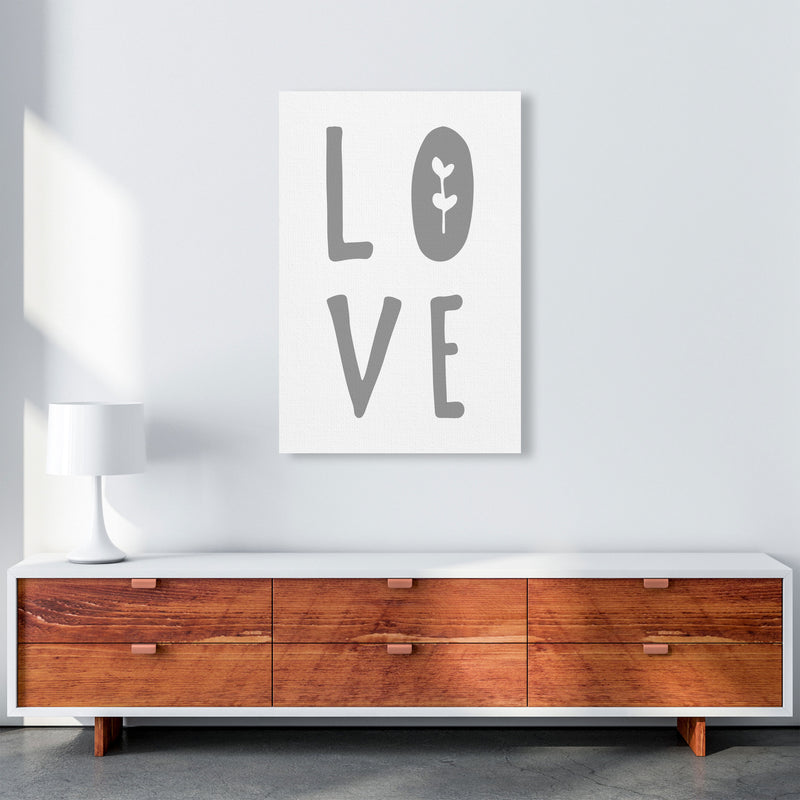 Love Grey Framed Typography Wall Art Print A1 Canvas