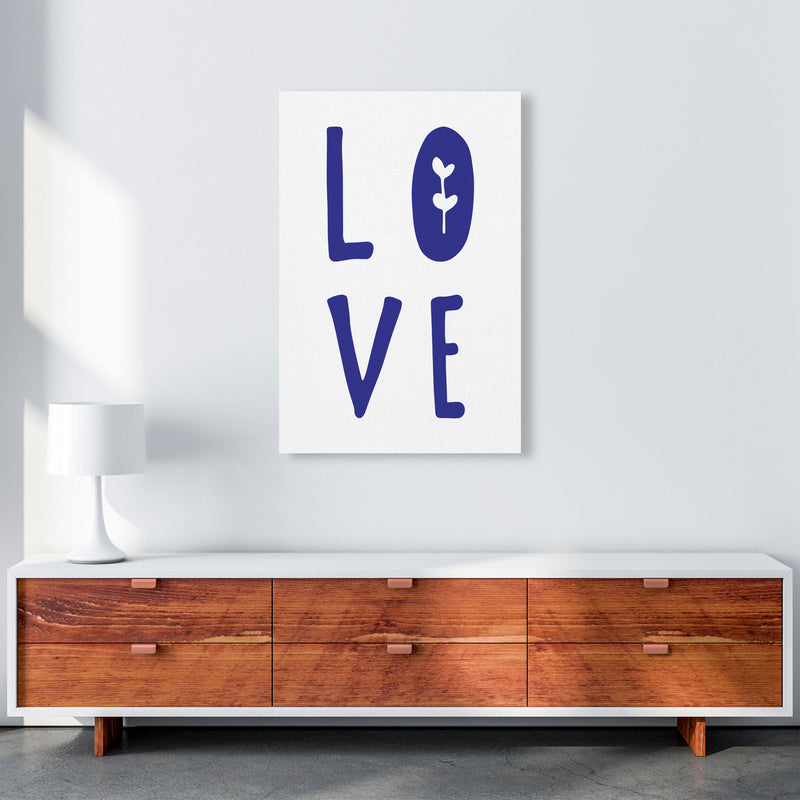 Love Navy Framed Typography Wall Art Print A1 Canvas