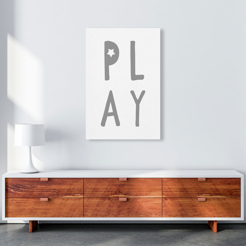 Play Grey Framed Typography Wall Art Print A1 Canvas