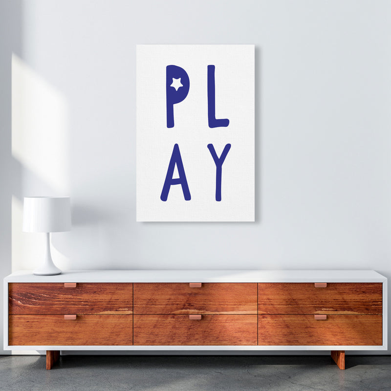 Play Navy Framed Typography Wall Art Print A1 Canvas