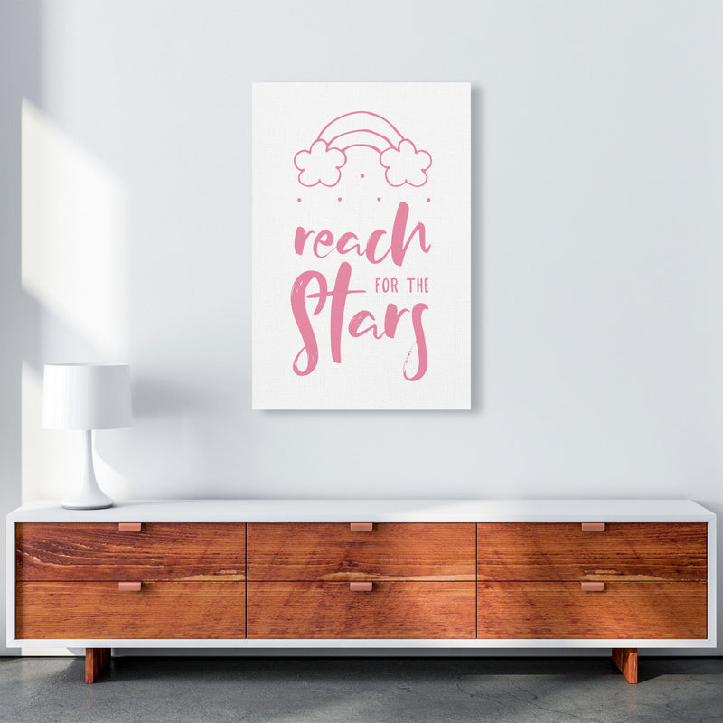 Reach For The Stars Pink Modern Print A1 Canvas