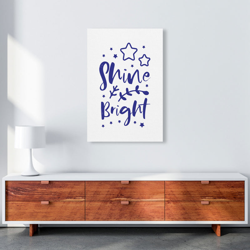 Shine Bright Navy Framed Nursey Wall Art Print A1 Canvas
