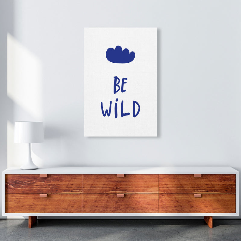 Be Wild Navy Framed Typography Wall Art Print A1 Canvas