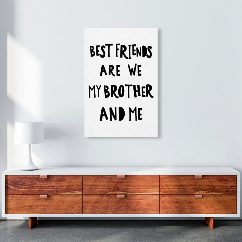 Brother Best Friends Black Framed Typography Wall Art Print A1 Canvas
