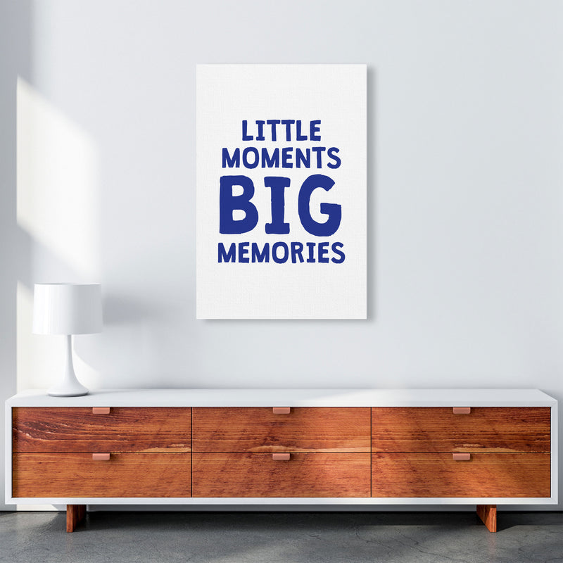 Little Moments Big Memories Navy Framed Nursey Wall Art Print A1 Canvas