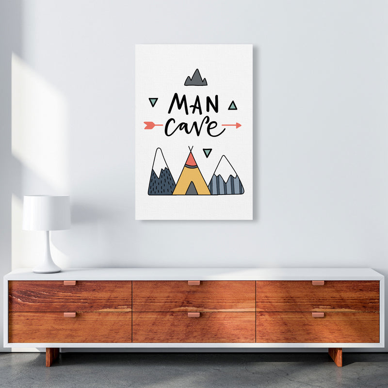 Man Cave Mountains Framed Typography Wall Art Print A1 Canvas