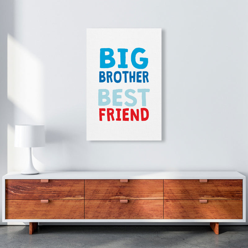 Big Brother Best Friend Blue Framed Typography Wall Art Print A1 Canvas