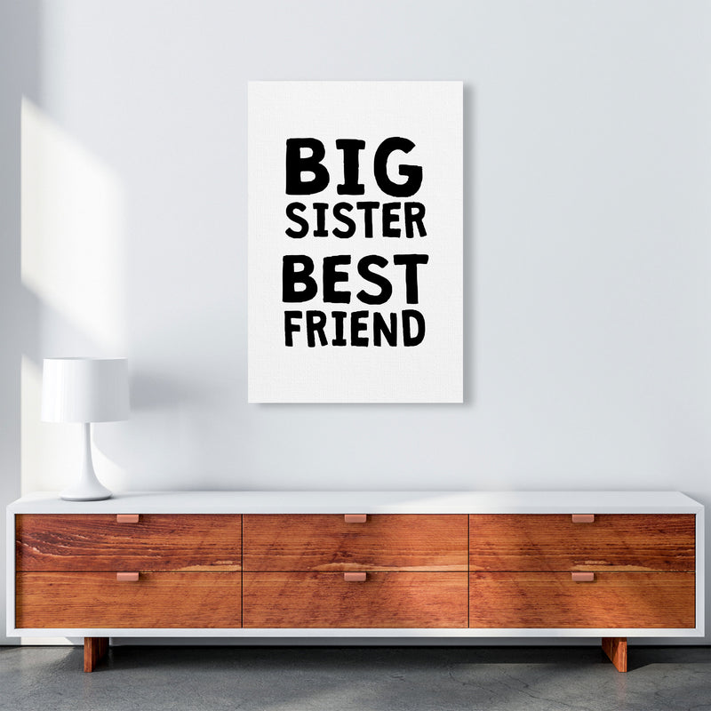 Big Sister Best Friend Black Framed Typography Wall Art Print A1 Canvas