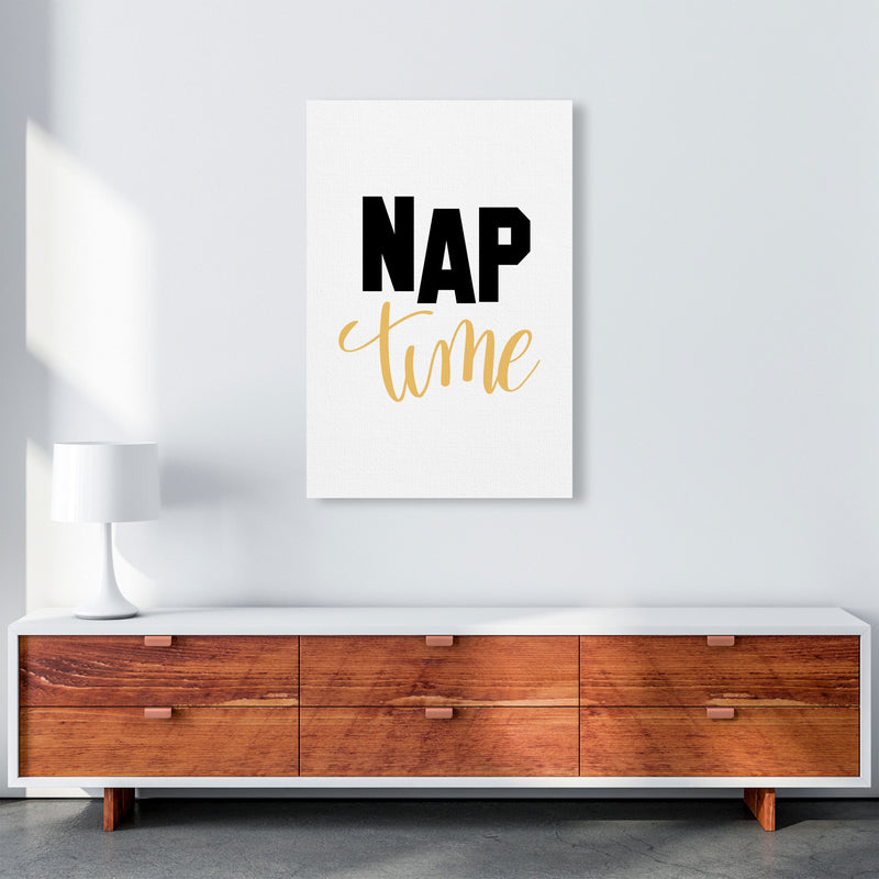 Nap Time Black And Mustard Framed Typography Wall Art Print A1 Canvas