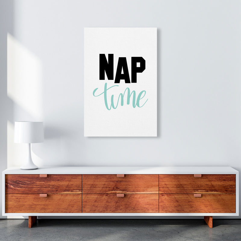 Nap Time Black And Mint Framed Typography Wall Art Print A1 Canvas