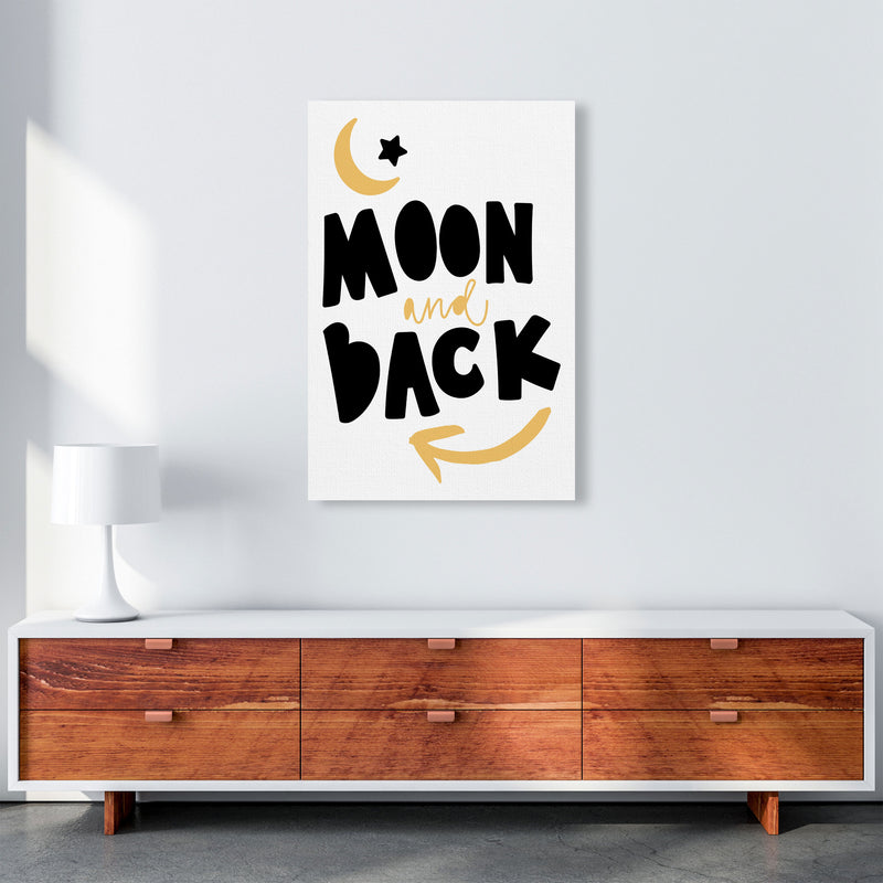 Moon And Back Mustard And Black Framed Typography Wall Art Print A1 Canvas