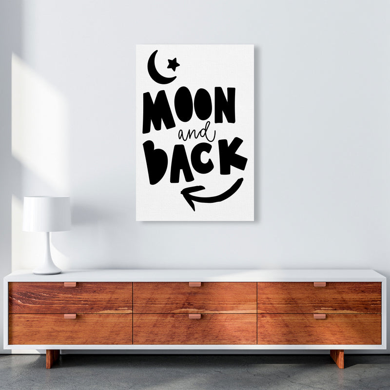 Moon And Back Black Framed Typography Wall Art Print A1 Canvas