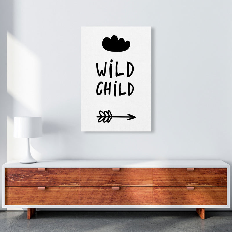 Wild Child Black Framed Nursey Wall Art Print A1 Canvas