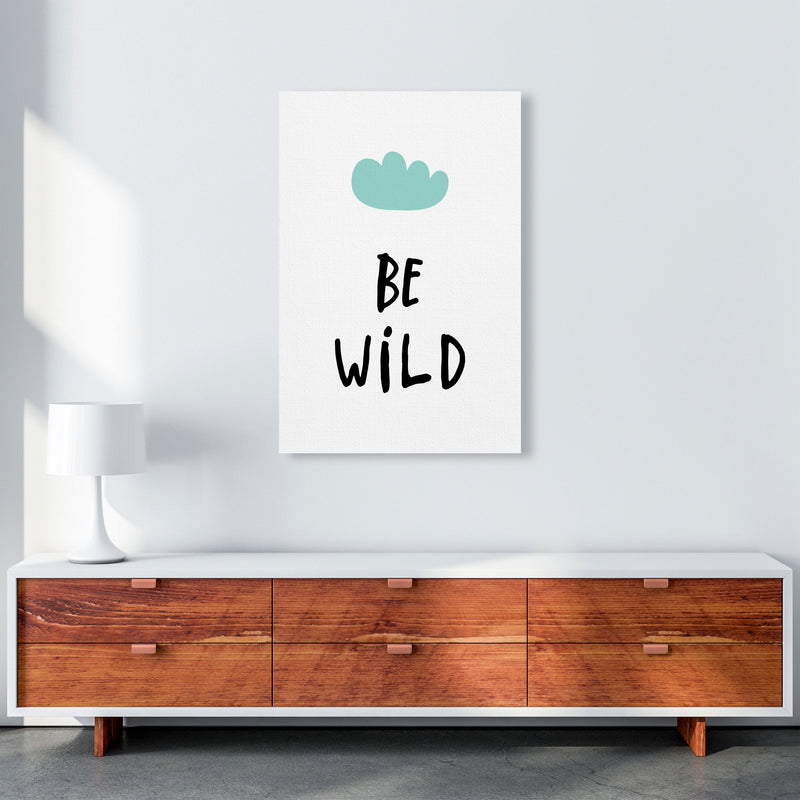 Be Wild Mint Cloud Framed Typography Wall Art Print A1 Canvas