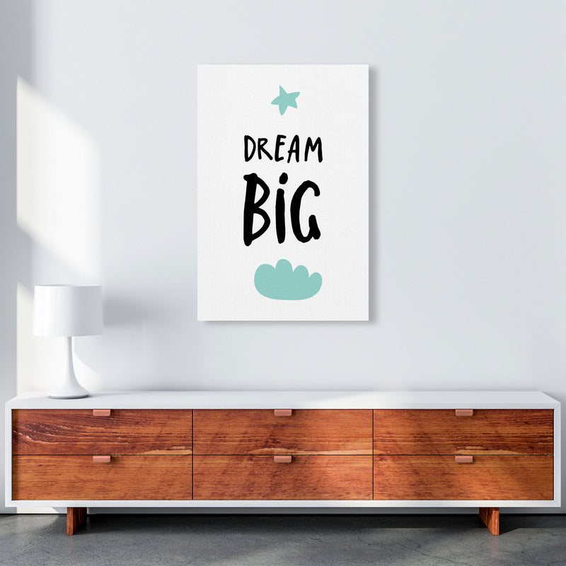 Dream Big Mint Cloud Framed Typography Wall Art Print A1 Canvas