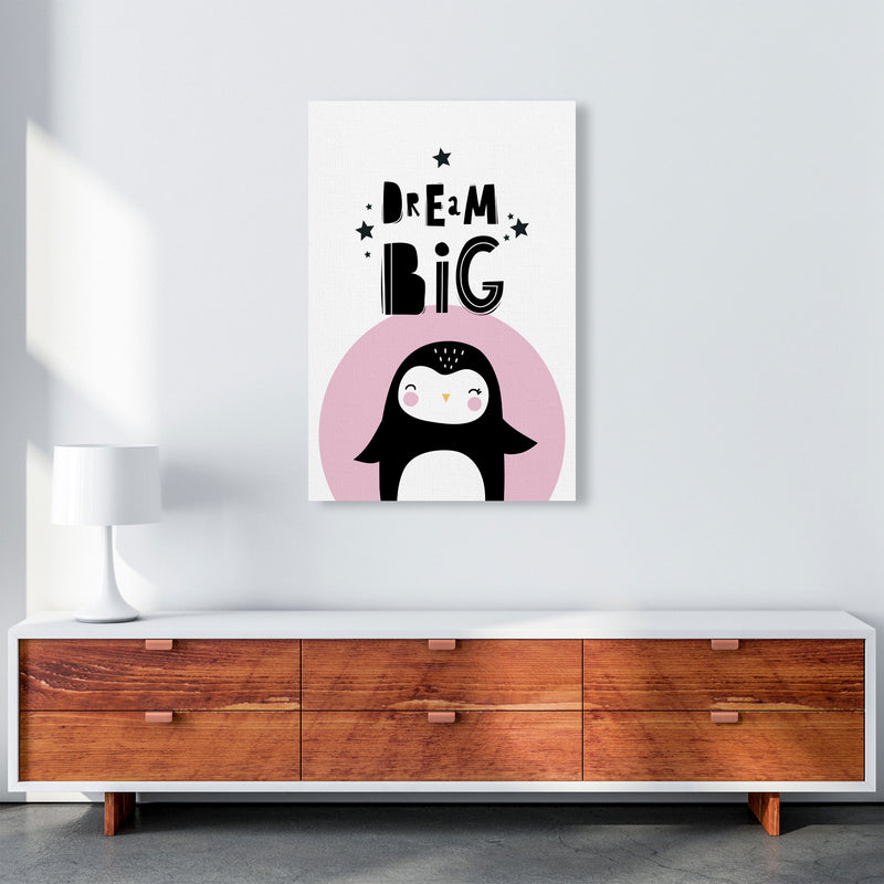 Dream Big Penguin Framed Nursey Wall Art Print A1 Canvas