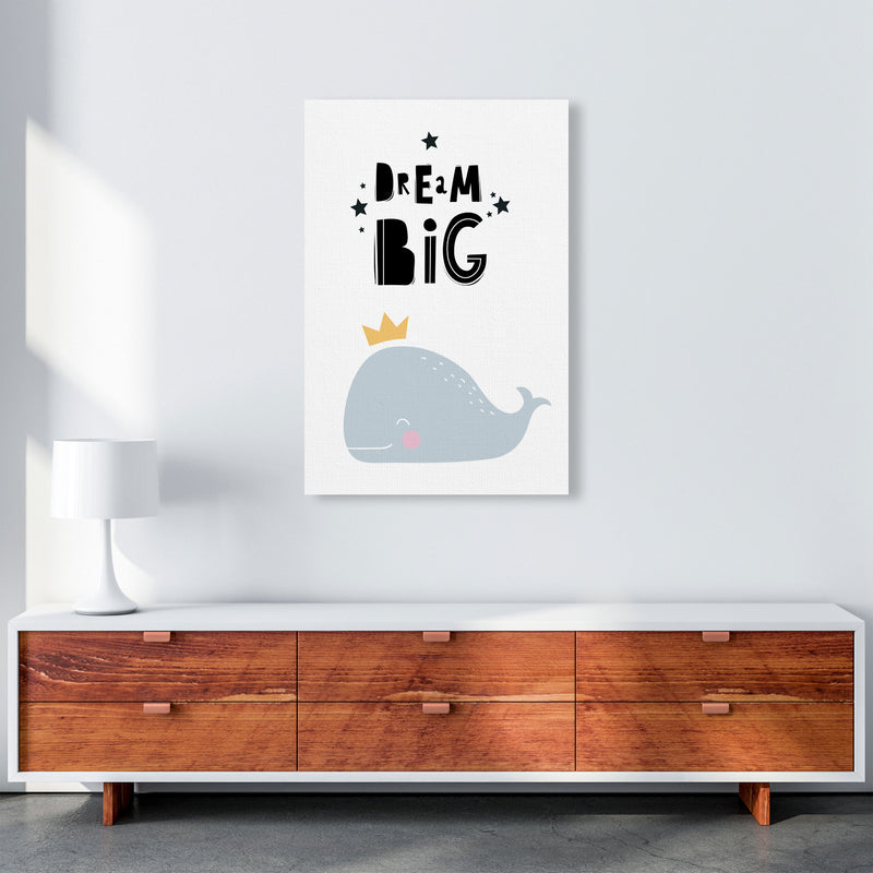 Dream Big Whale Framed Nursey Wall Art Print A1 Canvas
