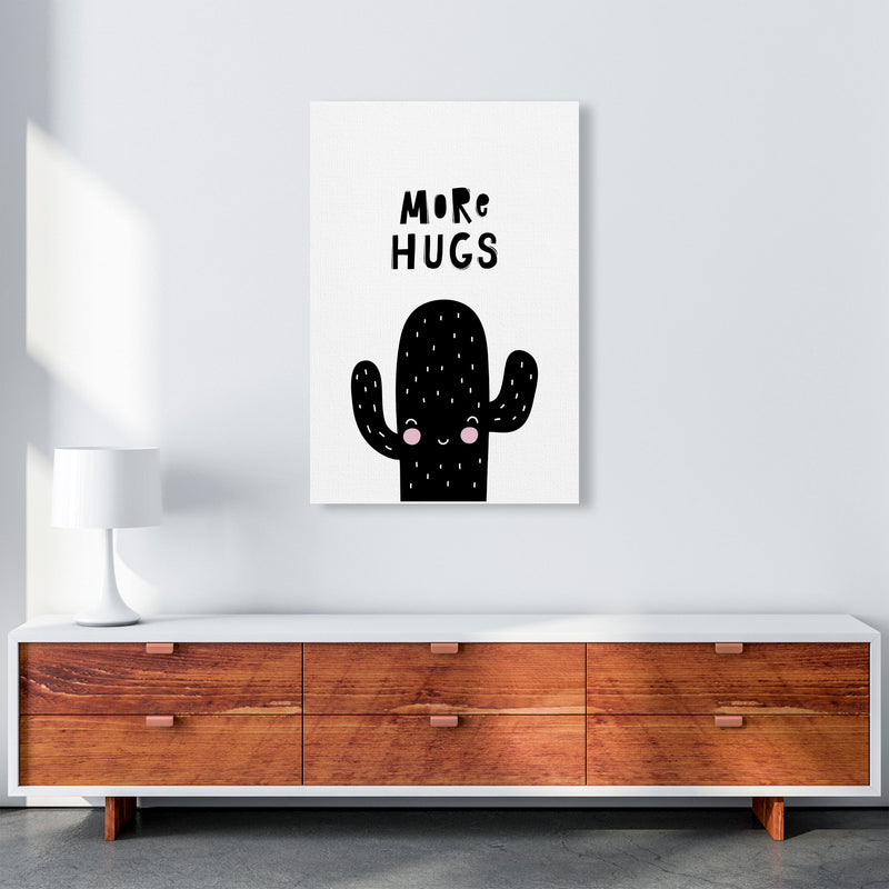 More Hugs Cactus Framed Typography Wall Art Print A1 Canvas