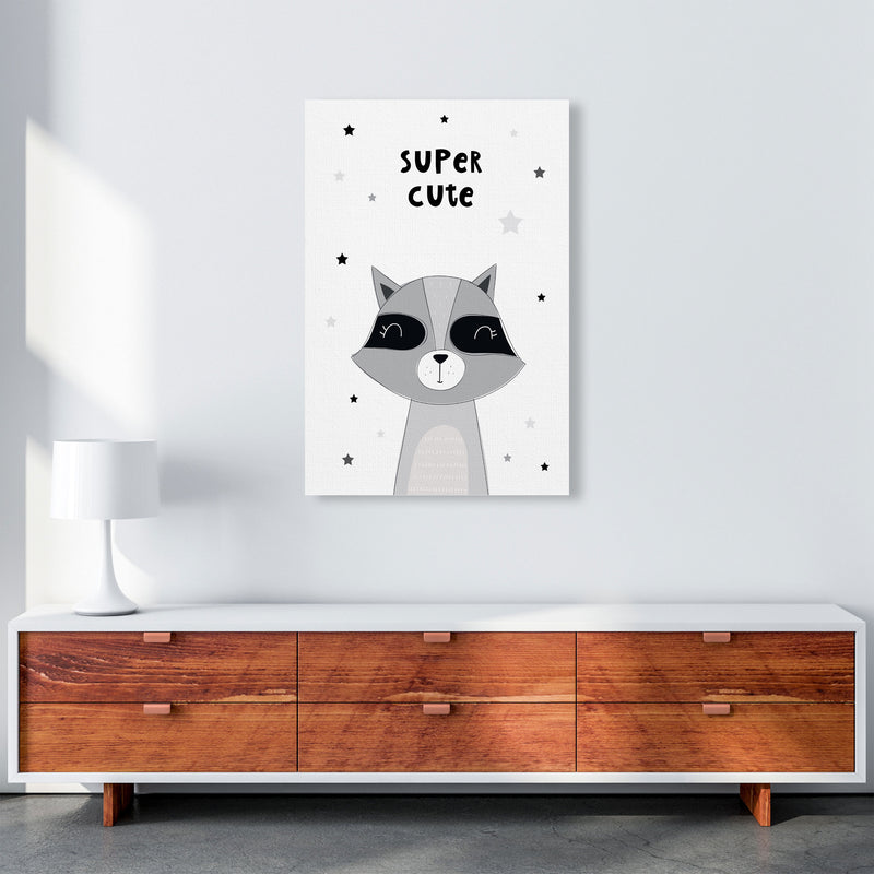 Super Cute Raccoon Framed Nursey Wall Art Print A1 Canvas
