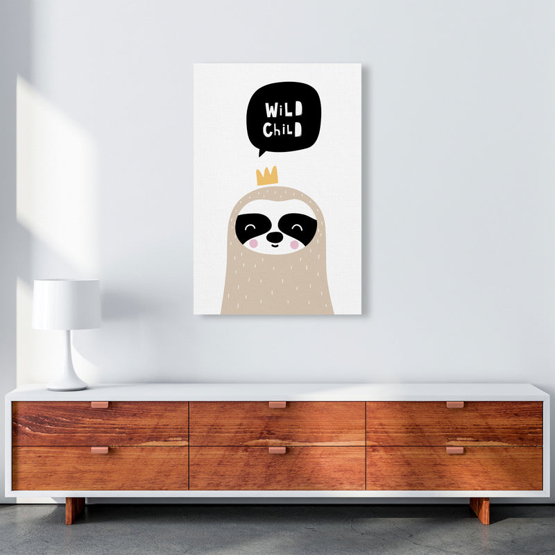 Wild Child Sloth Framed Nursey Wall Art Print A1 Canvas