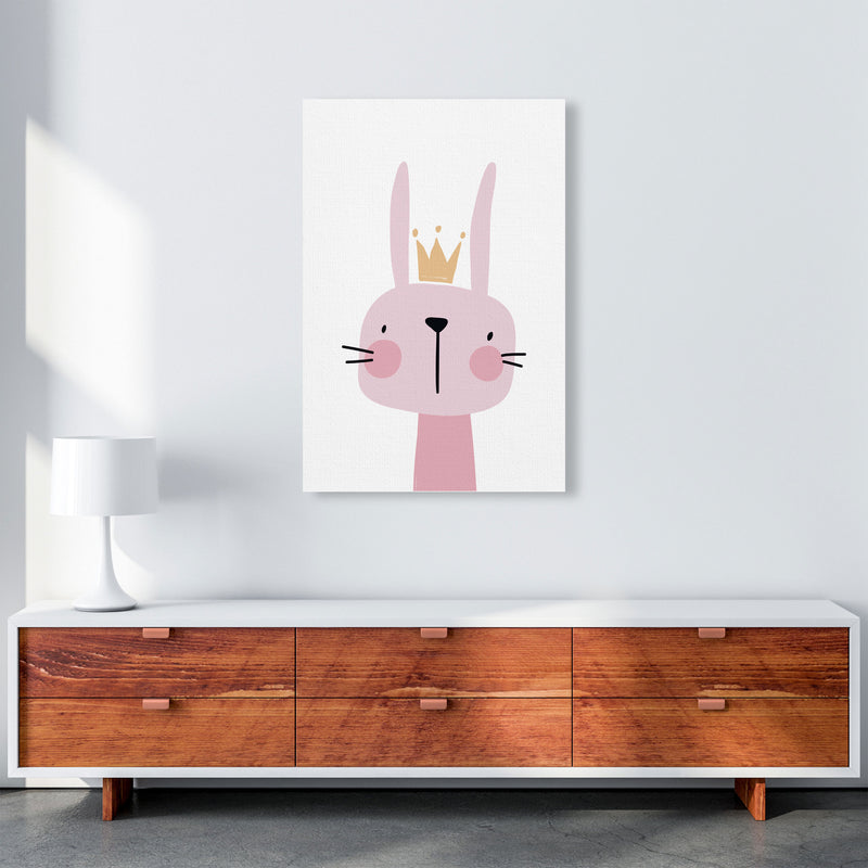 Pink Bunny Modern Print Animal Art Print A1 Canvas