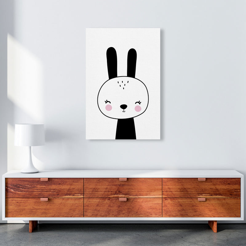 Black And White Scandi Bunny Modern Print Animal Art Print A1 Canvas