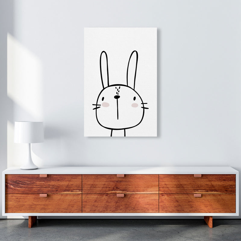 White Bunny Modern Print, Animal Art Print A1 Canvas