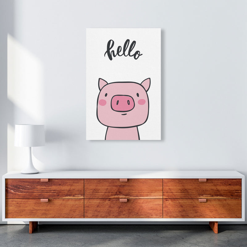Hello Pig Modern Print Animal Art Print A1 Canvas