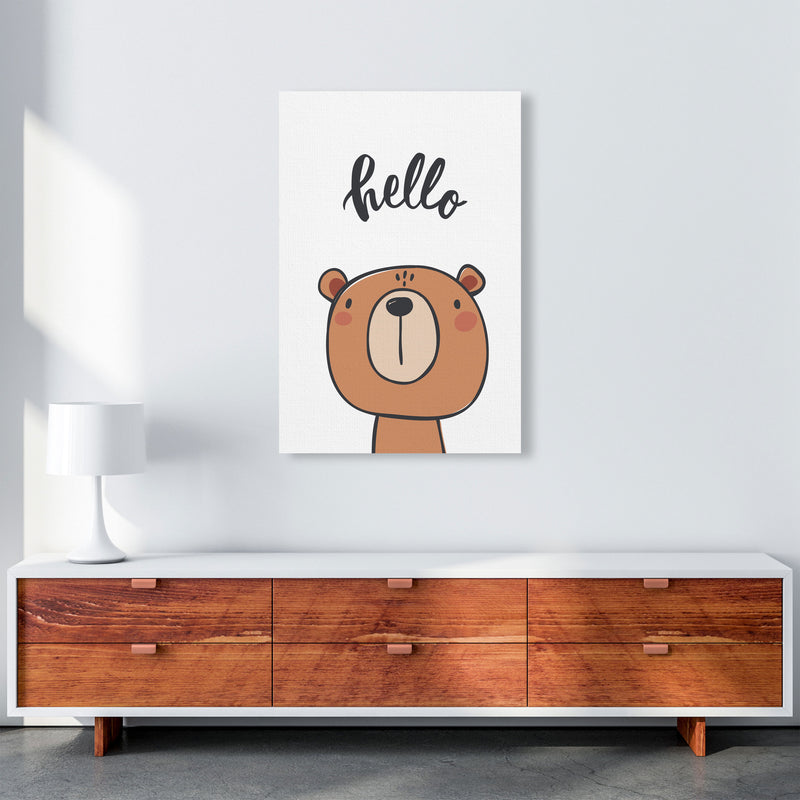 Hello Bear Modern Print Animal Art Print A1 Canvas