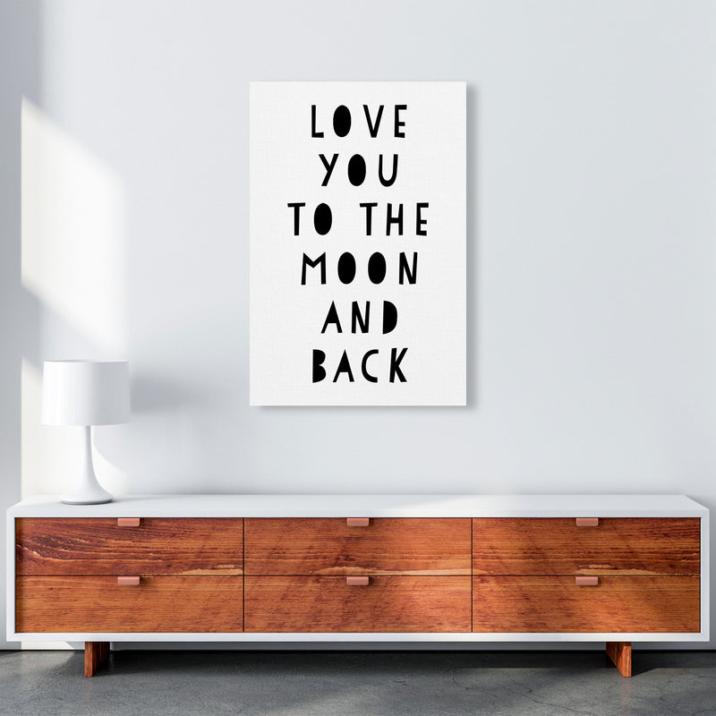 Love You To The Moon And Back Black Framed Typography Wall Art Print A1 Canvas