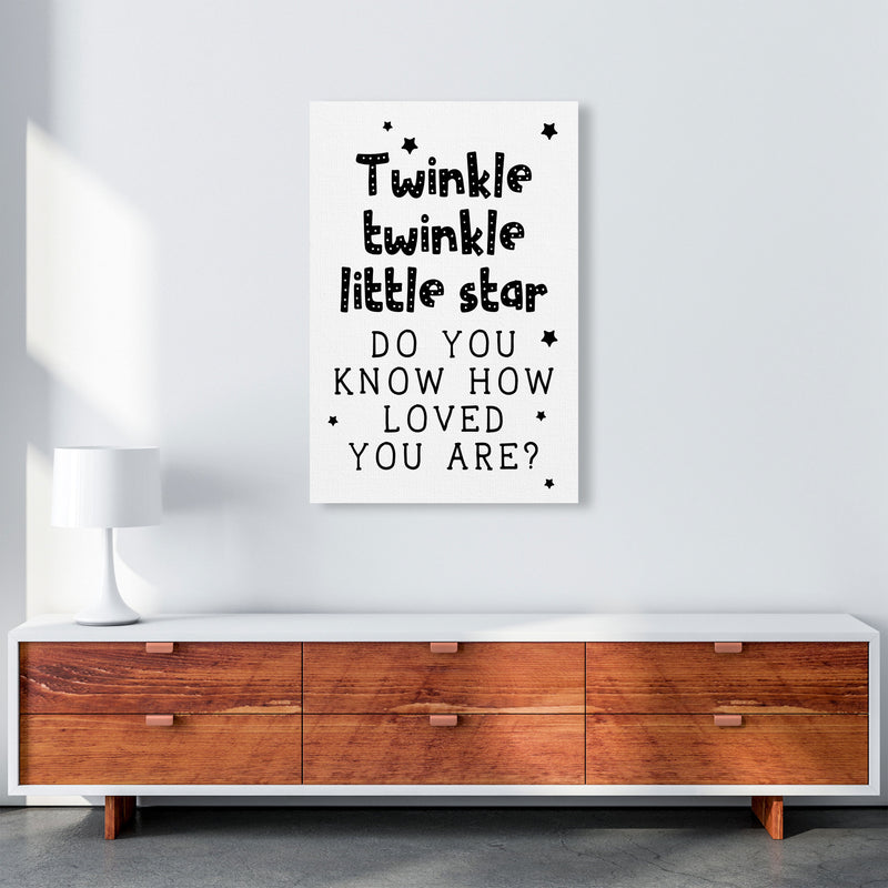 Twinkle Twinkle Little Star Black Framed Nursey Wall Art Print A1 Canvas